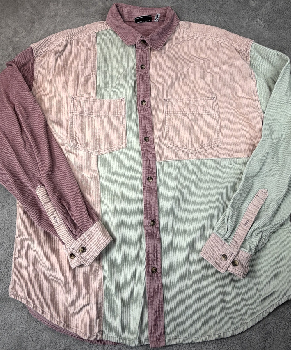 ASOS DESIGN Pastel Colorblock Corduroy Pink-Mint Green-Mauve Mens XL Rare